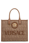 Versace-OUTLET-SALE-All over logo canvas tote-ARCHIVIST