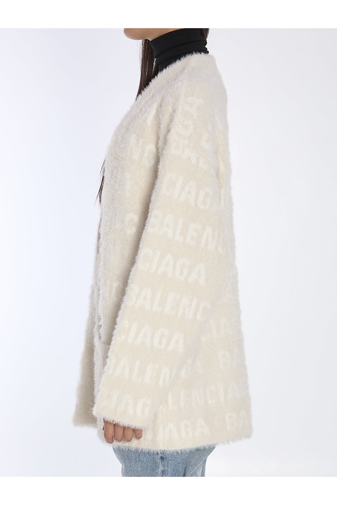 BALENCIAGA-OUTLET-SALE-Allover Furry cardigan-ARCHIVIST