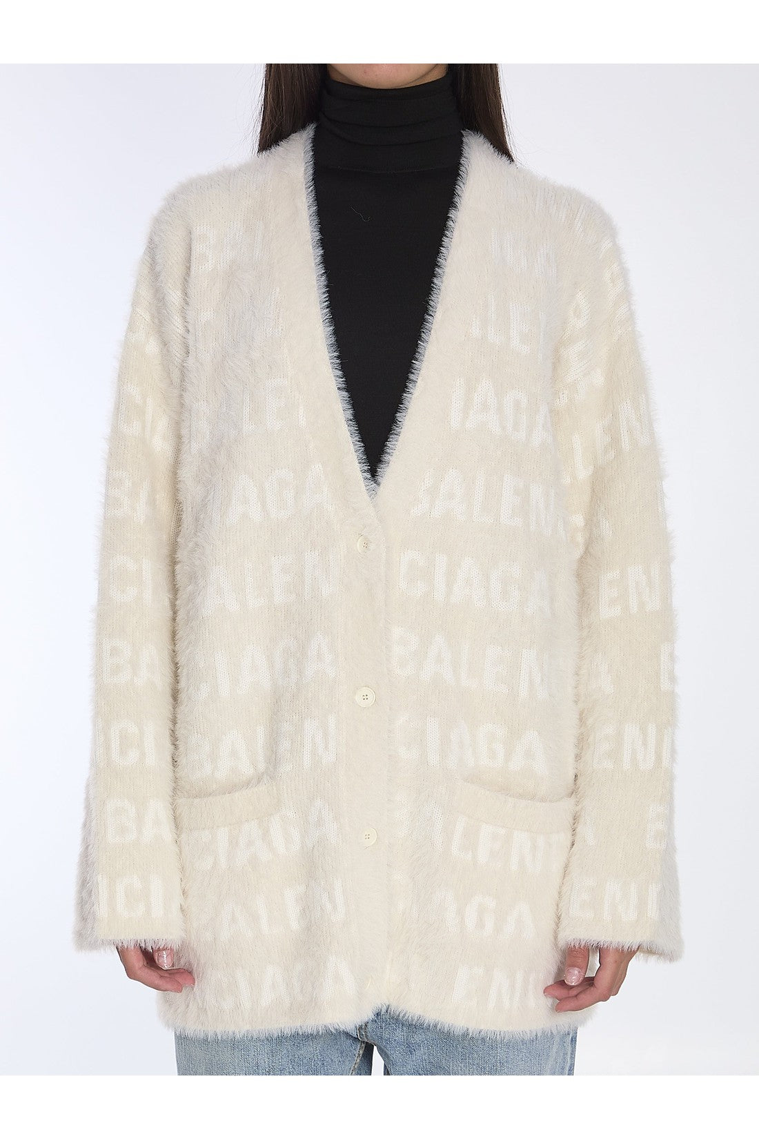 BALENCIAGA-OUTLET-SALE-Allover Furry cardigan-ARCHIVIST