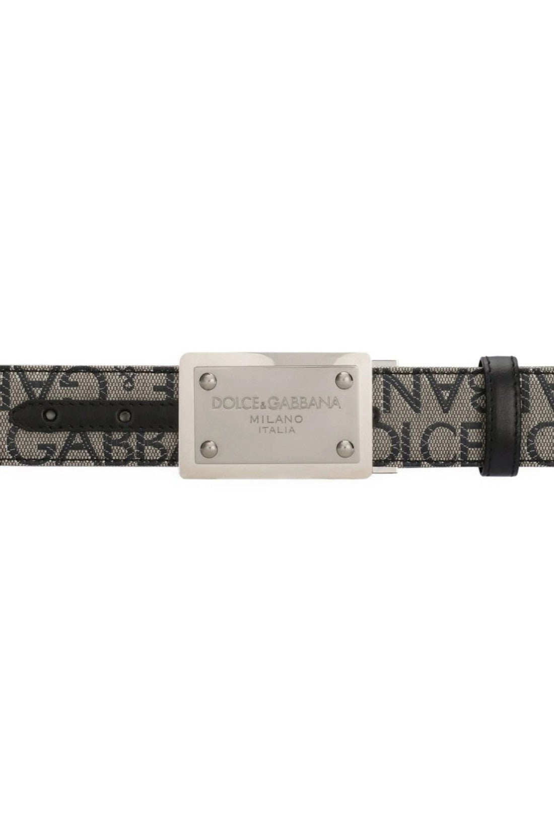 Dolce & Gabbana-OUTLET-SALE-Allover Logo Plaque Belt-ARCHIVIST