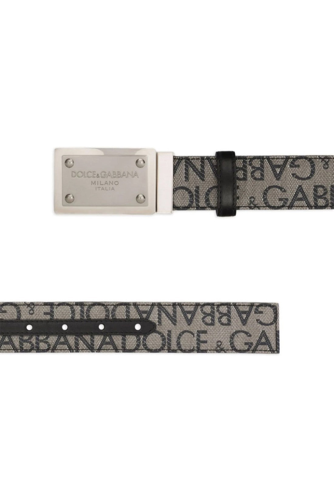 Dolce & Gabbana-OUTLET-SALE-Allover Logo Plaque Belt-ARCHIVIST