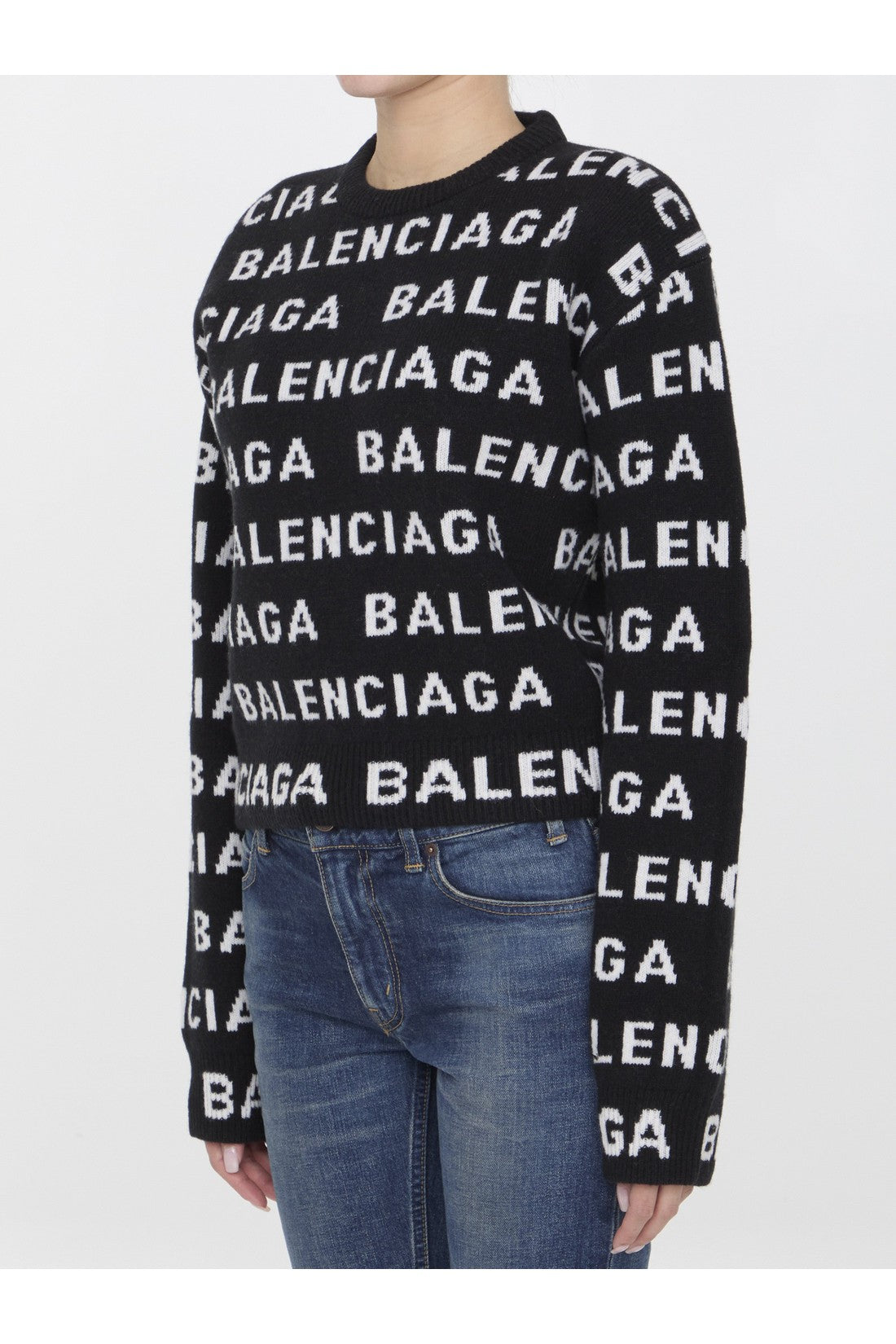 BALENCIAGA-OUTLET-SALE-Allover Logo sweater-ARCHIVIST