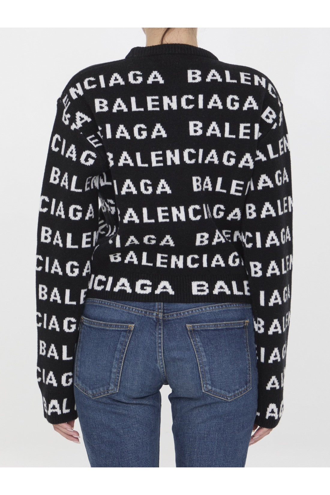 BALENCIAGA-OUTLET-SALE-Allover Logo sweater-ARCHIVIST