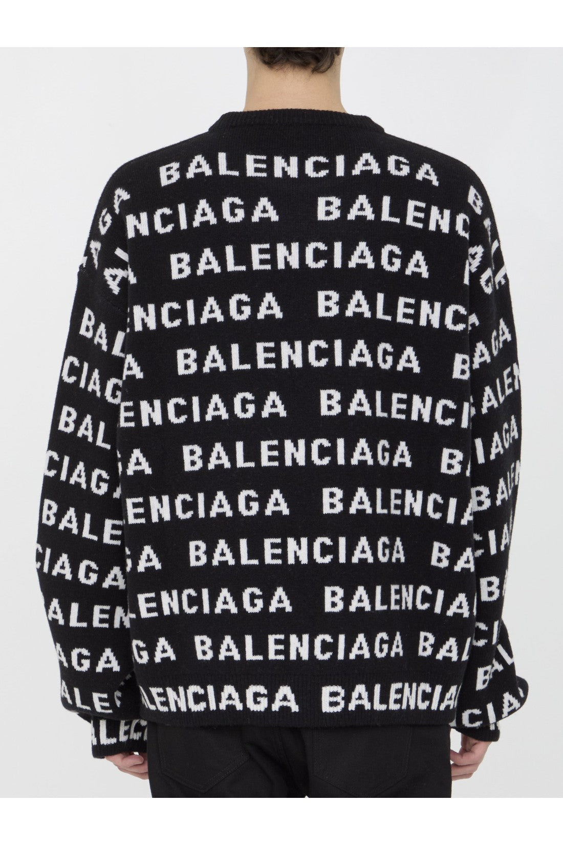 BALENCIAGA-OUTLET-SALE-Allover Logo sweater-ARCHIVIST