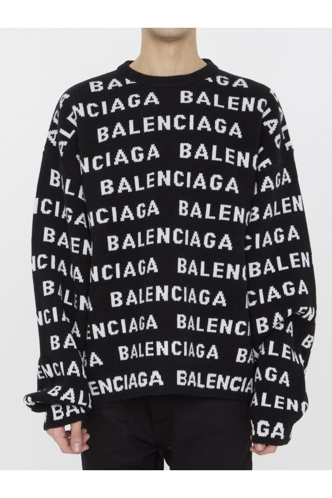 BALENCIAGA-OUTLET-SALE-Allover Logo sweater-ARCHIVIST