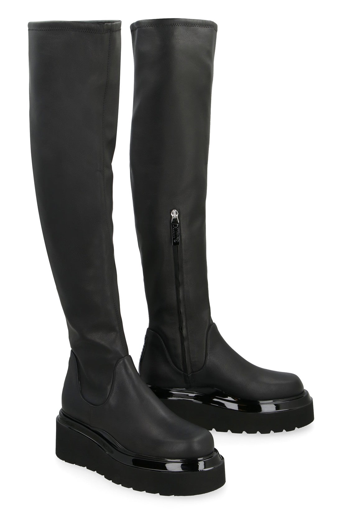 Piralo-OUTLET-SALE-Amalia eco-leather over-the-knee boots-ARCHIVIST