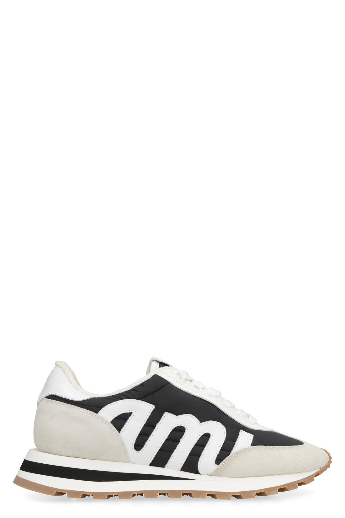 AMI PARIS-OUTLET-SALE-Ami Rush leather and fabric low-top sneakers-ARCHIVIST