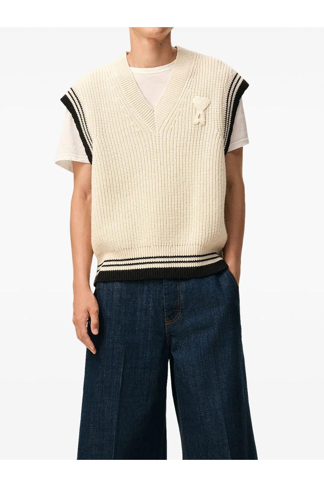 Ami Paris-OUTLET-SALE-Ami de Coeur sleeveless sweater-ARCHIVIST