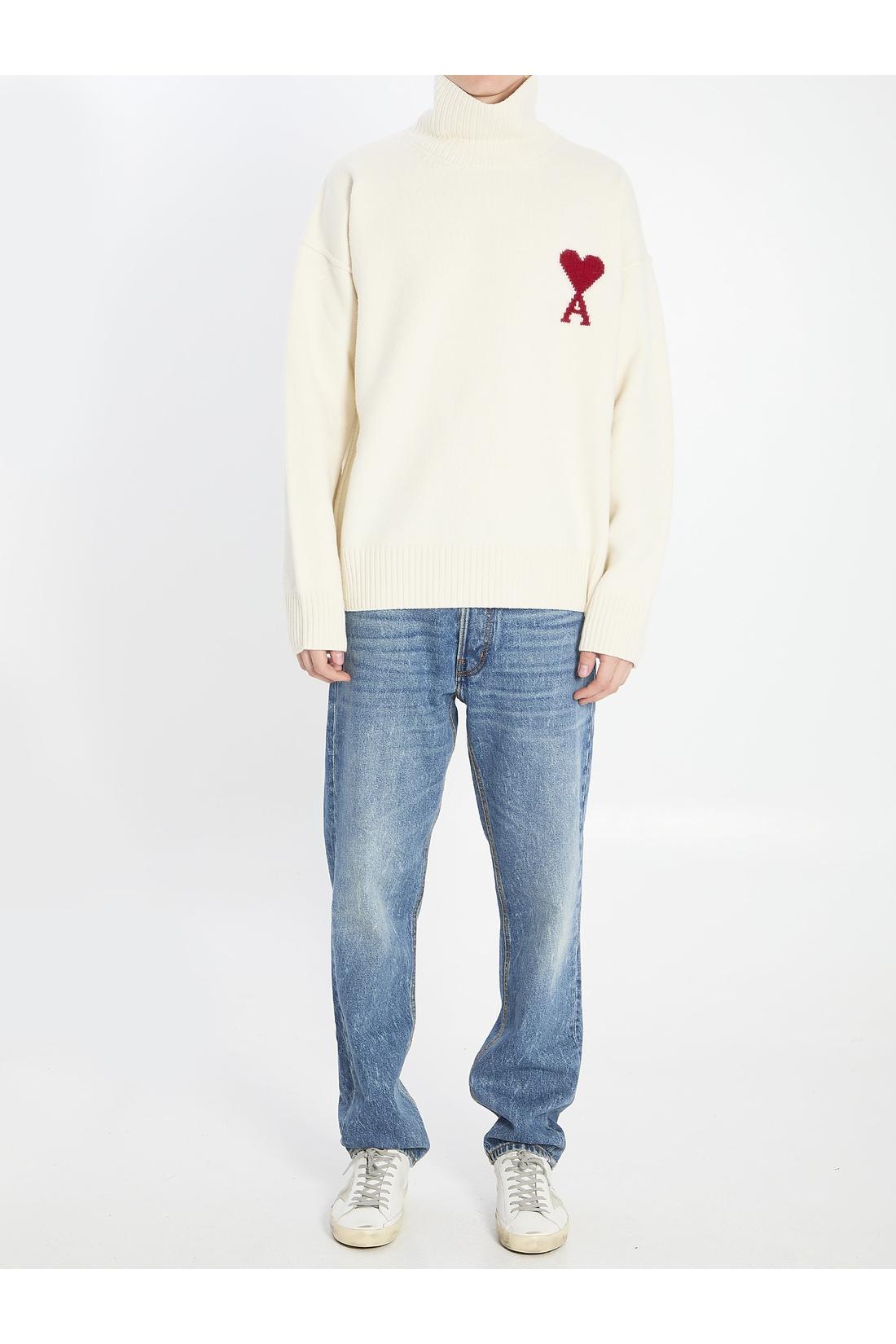 Ami paris-OUTLET-SALE-Ami de Coeur turtleneck sweater-ARCHIVIST