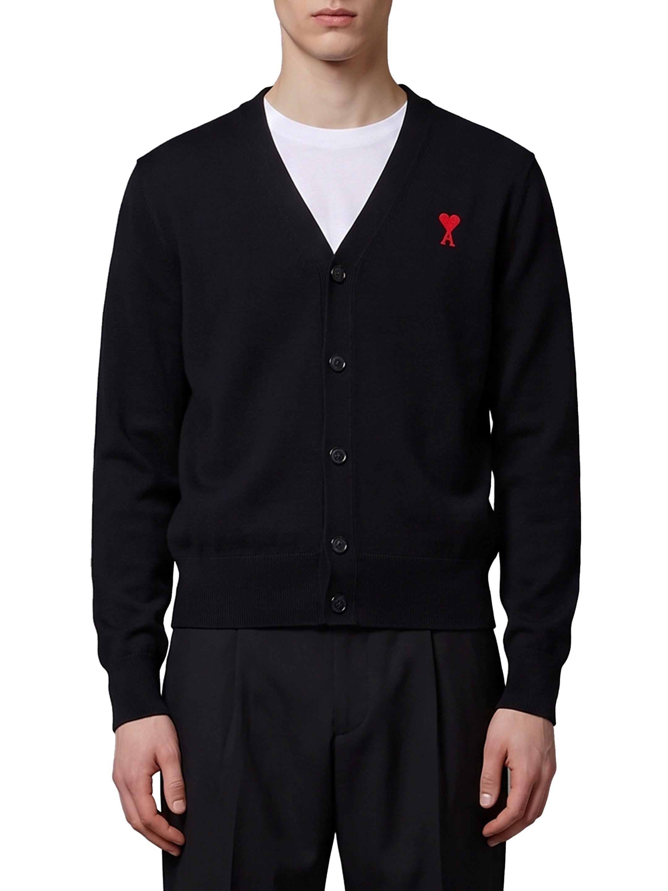 Ami paris-OUTLET-SALE-Ami de Coeur wool cardigan-ARCHIVIST