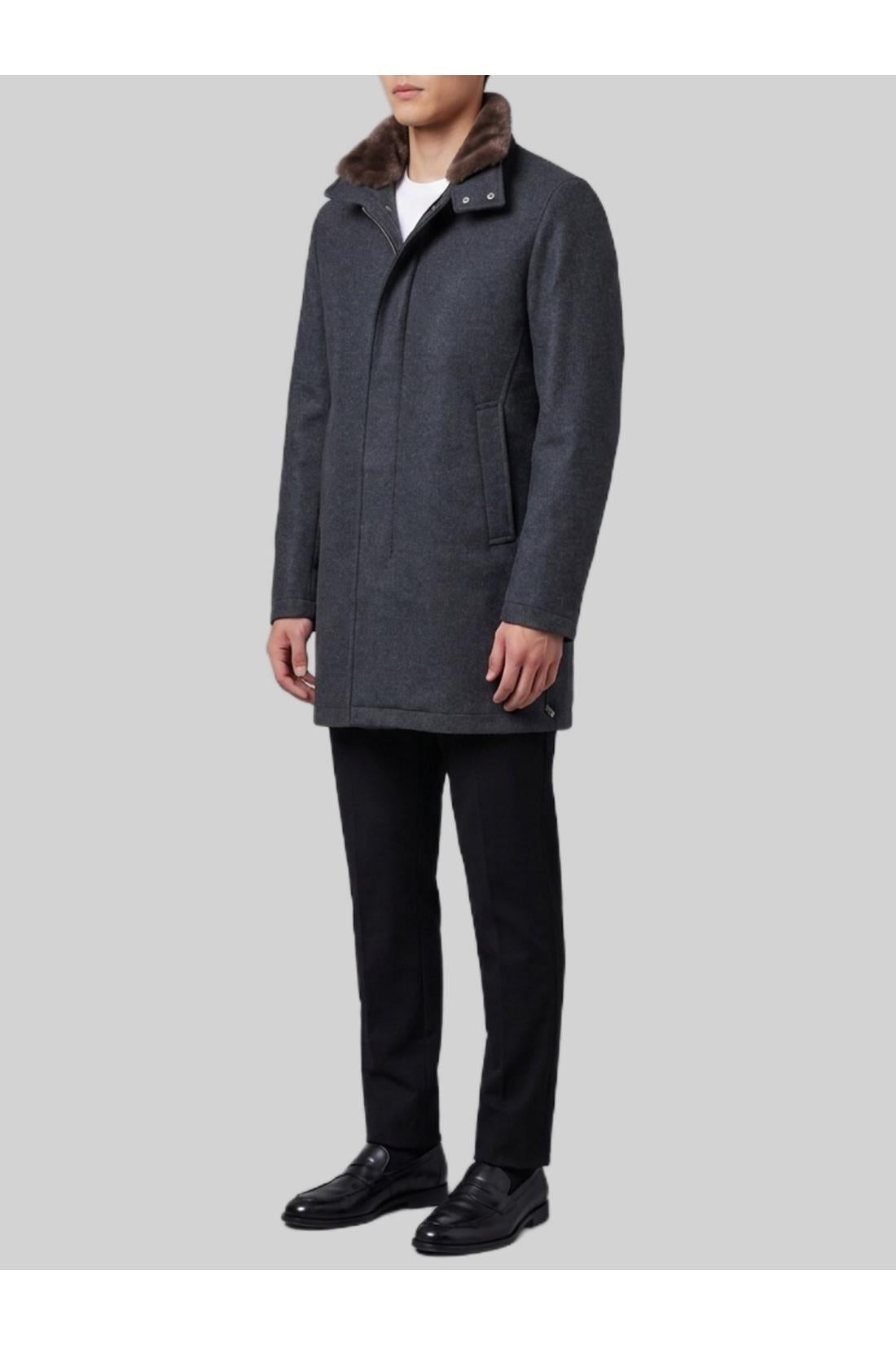 Herno-OUTLET-SALE-Anthracite gray coat-ARCHIVIST