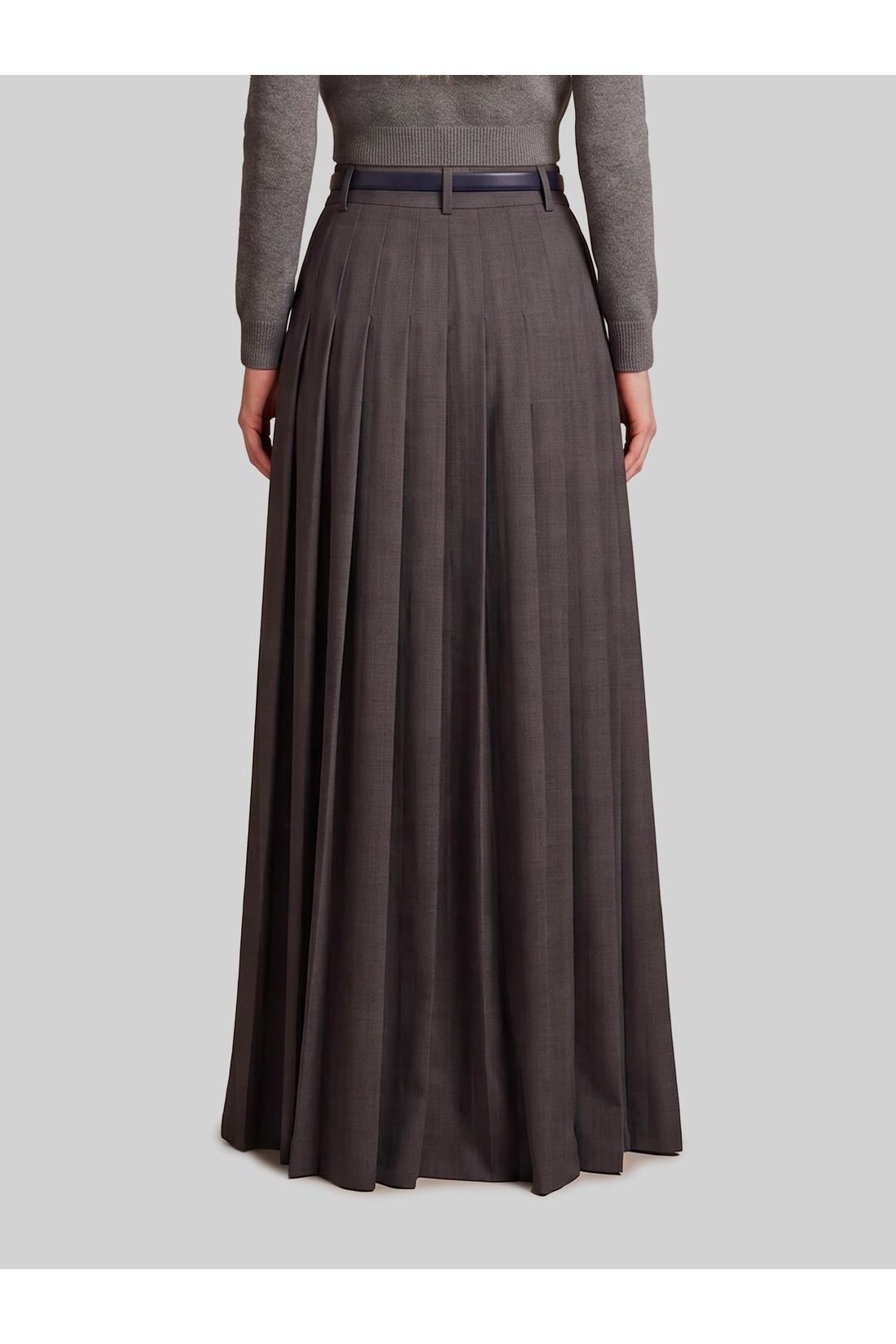 Sutton new york-OUTLET-SALE-Anthracite maxi pleated skirt-ARCHIVIST
