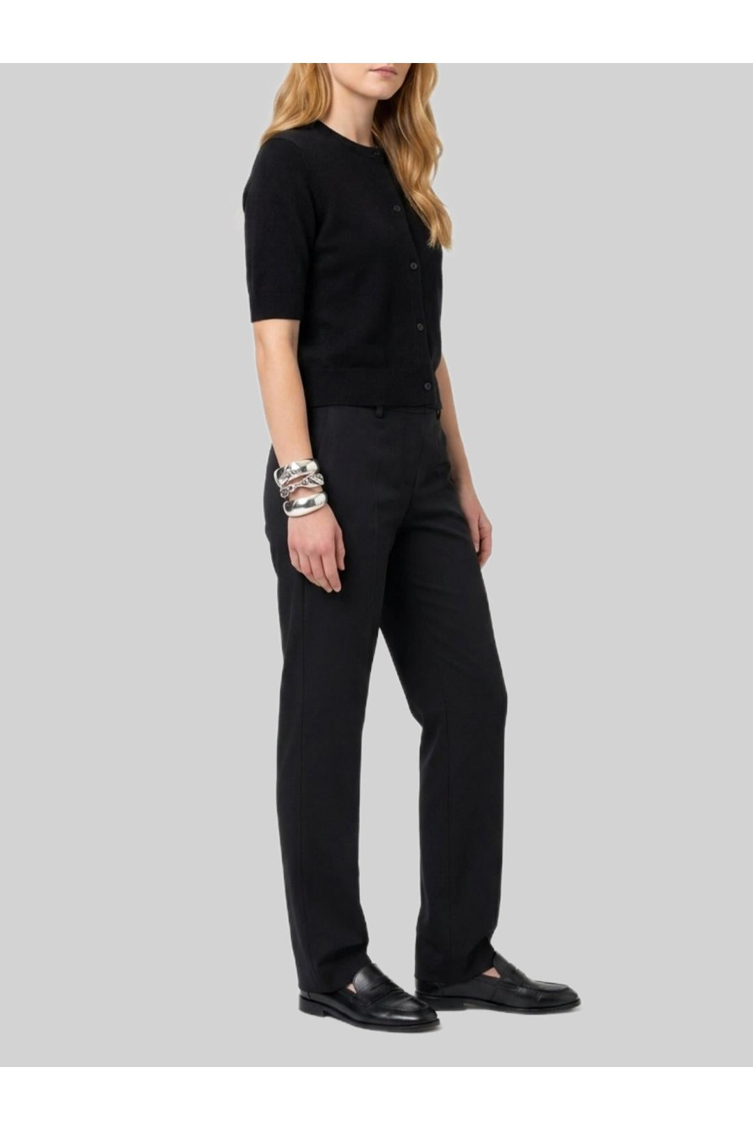 Sutton new york-OUTLET-SALE-Anthracite stretch canvas trousers-ARCHIVIST