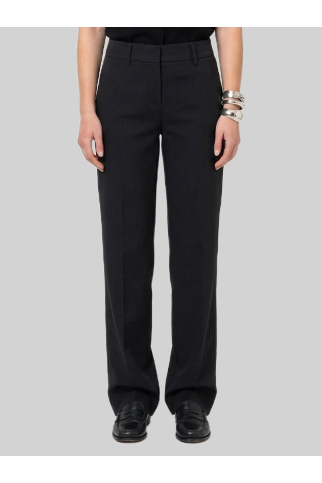 Sutton new york-OUTLET-SALE-Anthracite stretch canvas trousers-ARCHIVIST