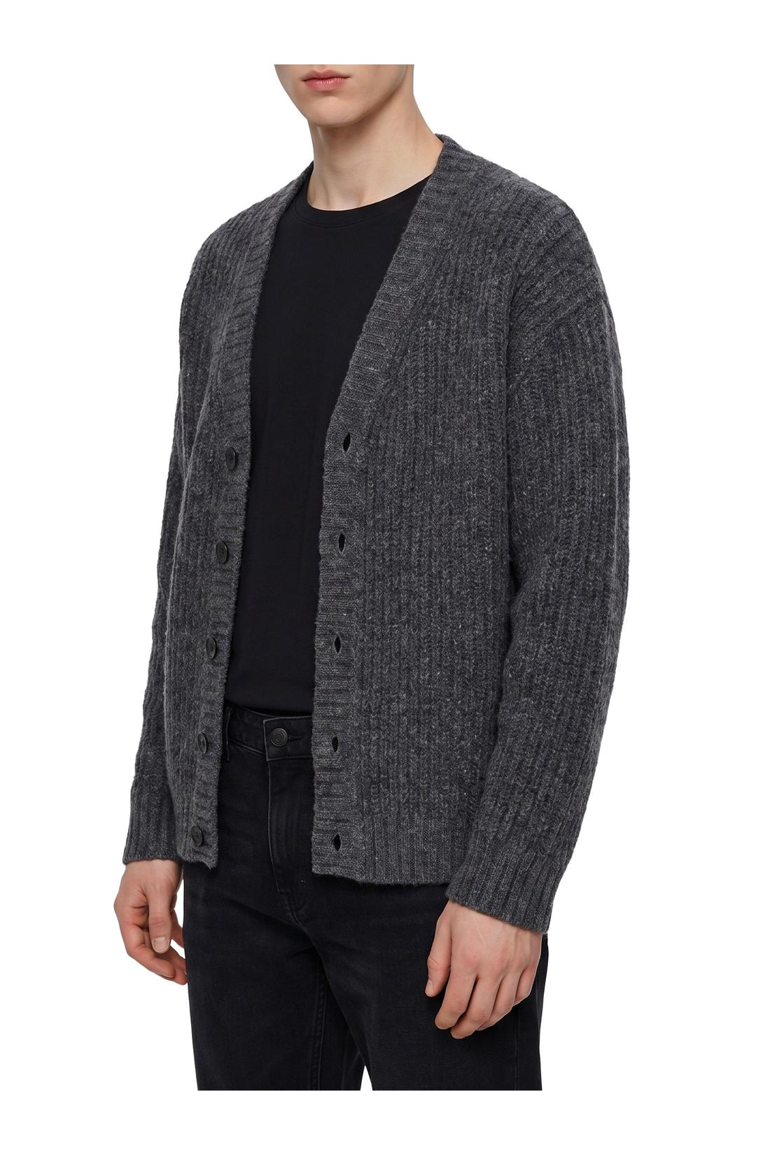 Roberto collina-OUTLET-SALE-Anthracite wool cardigan over-ARCHIVIST
