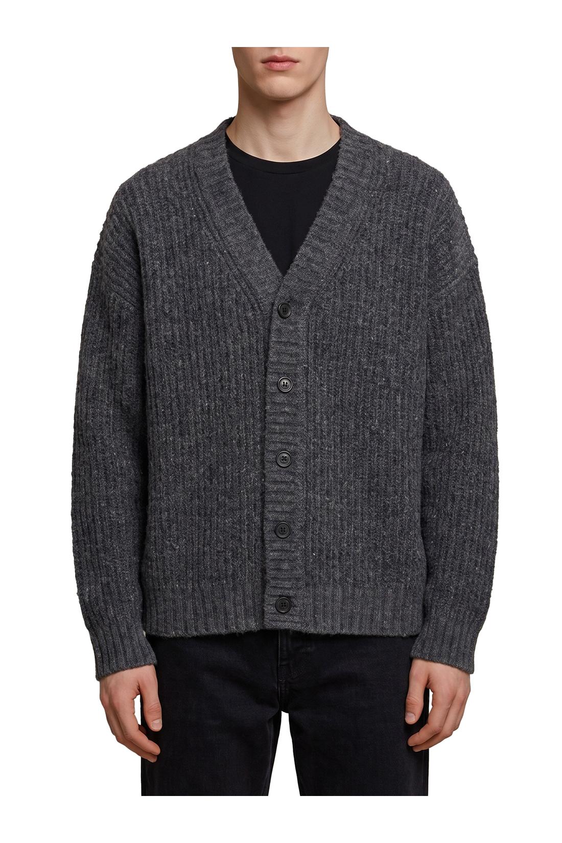 Roberto collina-OUTLET-SALE-Anthracite wool cardigan over-ARCHIVIST
