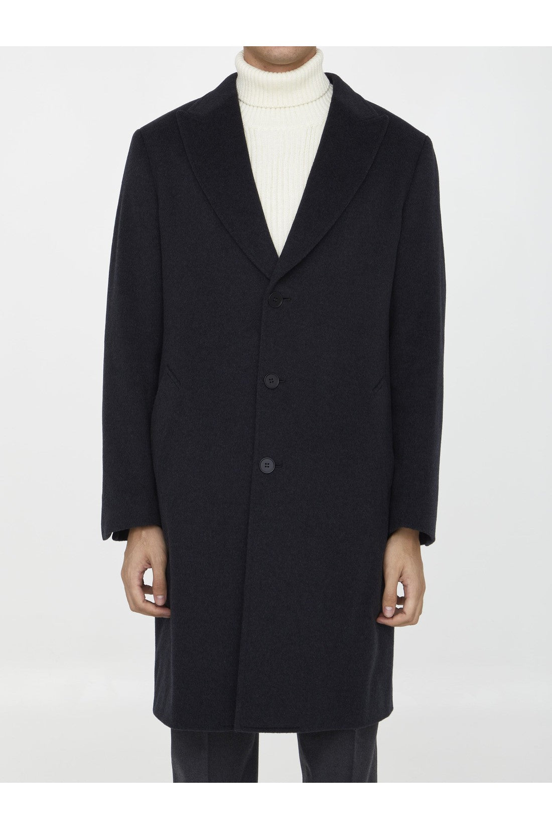 TONELLO-OUTLET-SALE-Anthracite wool coat-ARCHIVIST