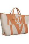 MCM-OUTLET-SALE-Aren canvas and leather shopping bag-ARCHIVIST