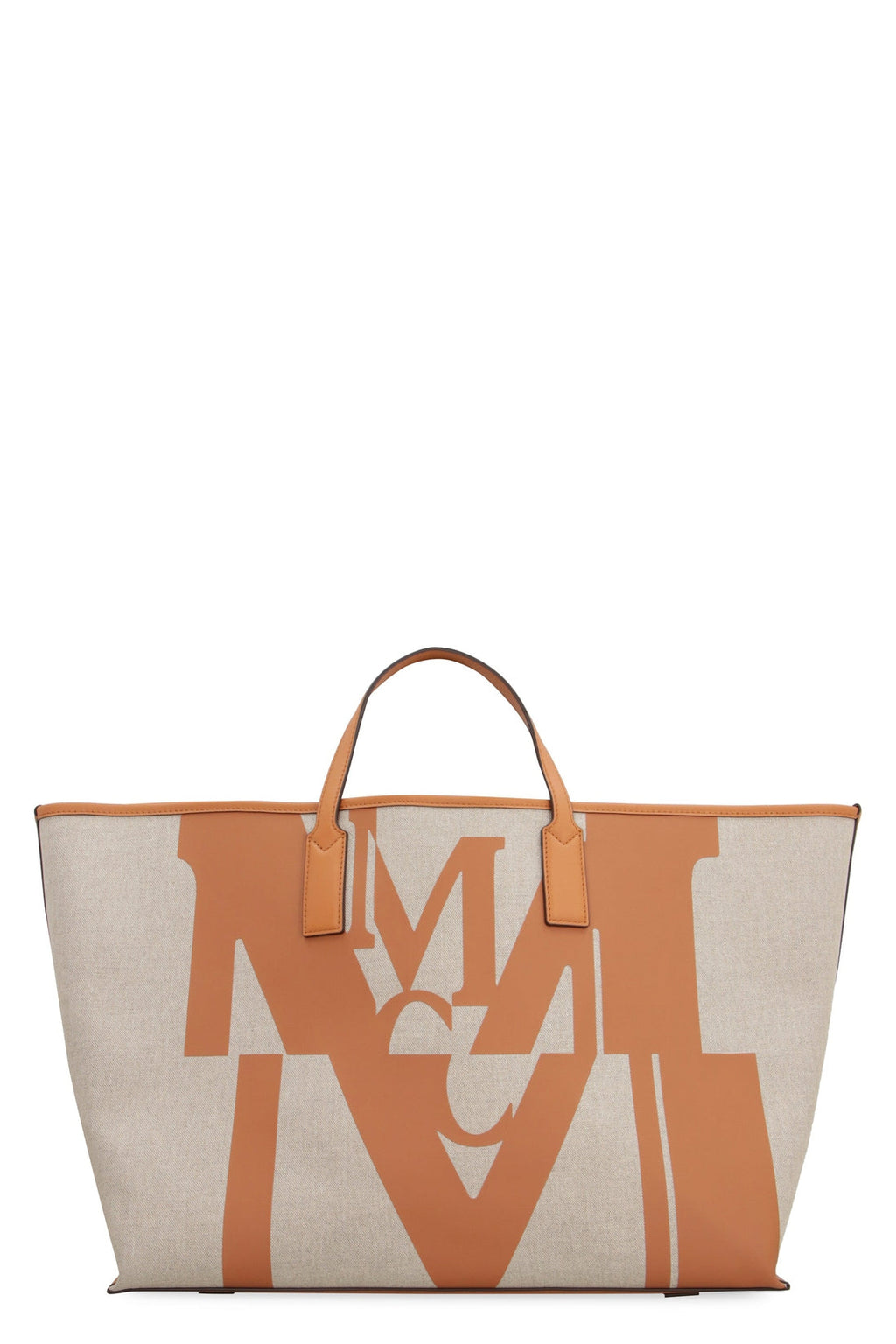 MCM-OUTLET-SALE-Aren canvas and leather shopping bag-ARCHIVIST