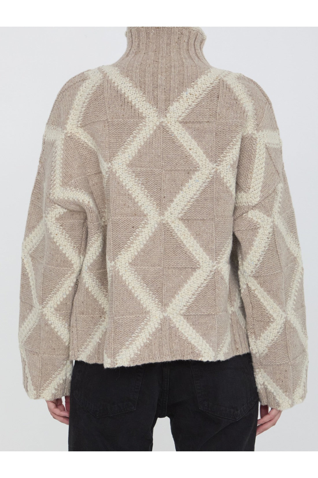 Bottega Veneta-OUTLET-SALE-Argyle intarsia sweater-ARCHIVIST