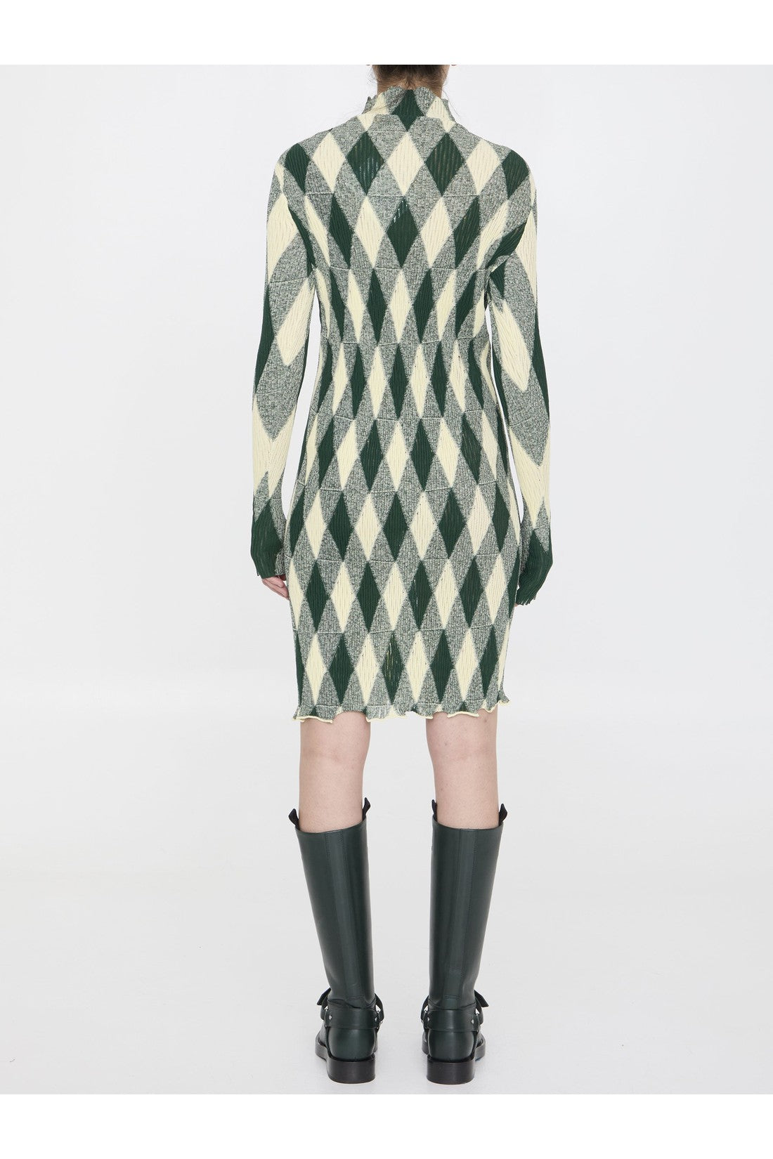 BURBERRY-OUTLET-SALE-Argyle motif dress-ARCHIVIST