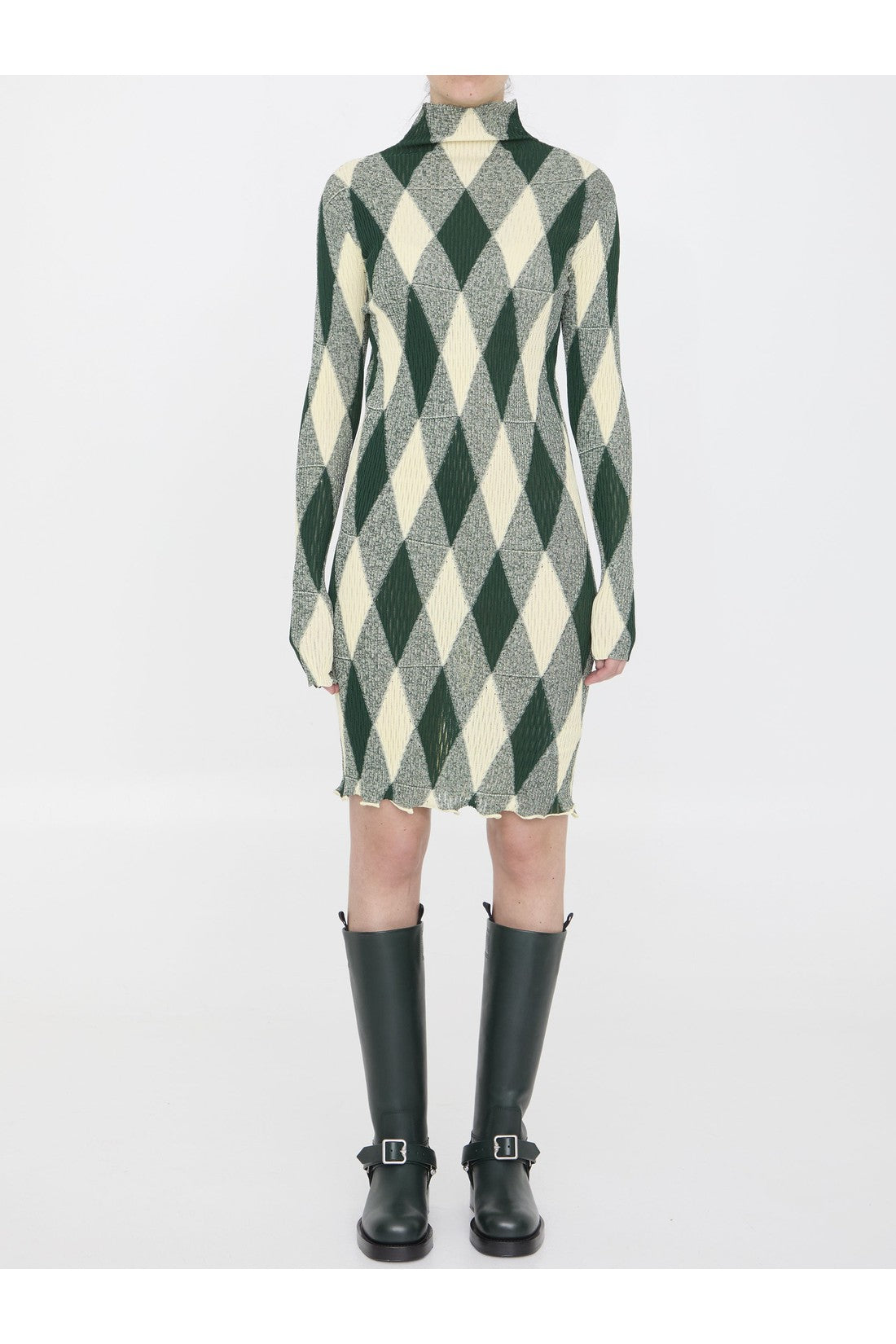 BURBERRY-OUTLET-SALE-Argyle motif dress-ARCHIVIST