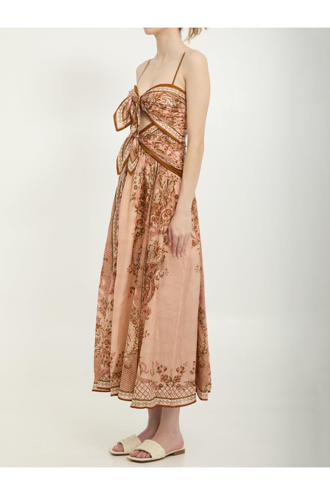 Zimmermann-OUTLET-SALE-Aster scarf print midi dress-ARCHIVIST