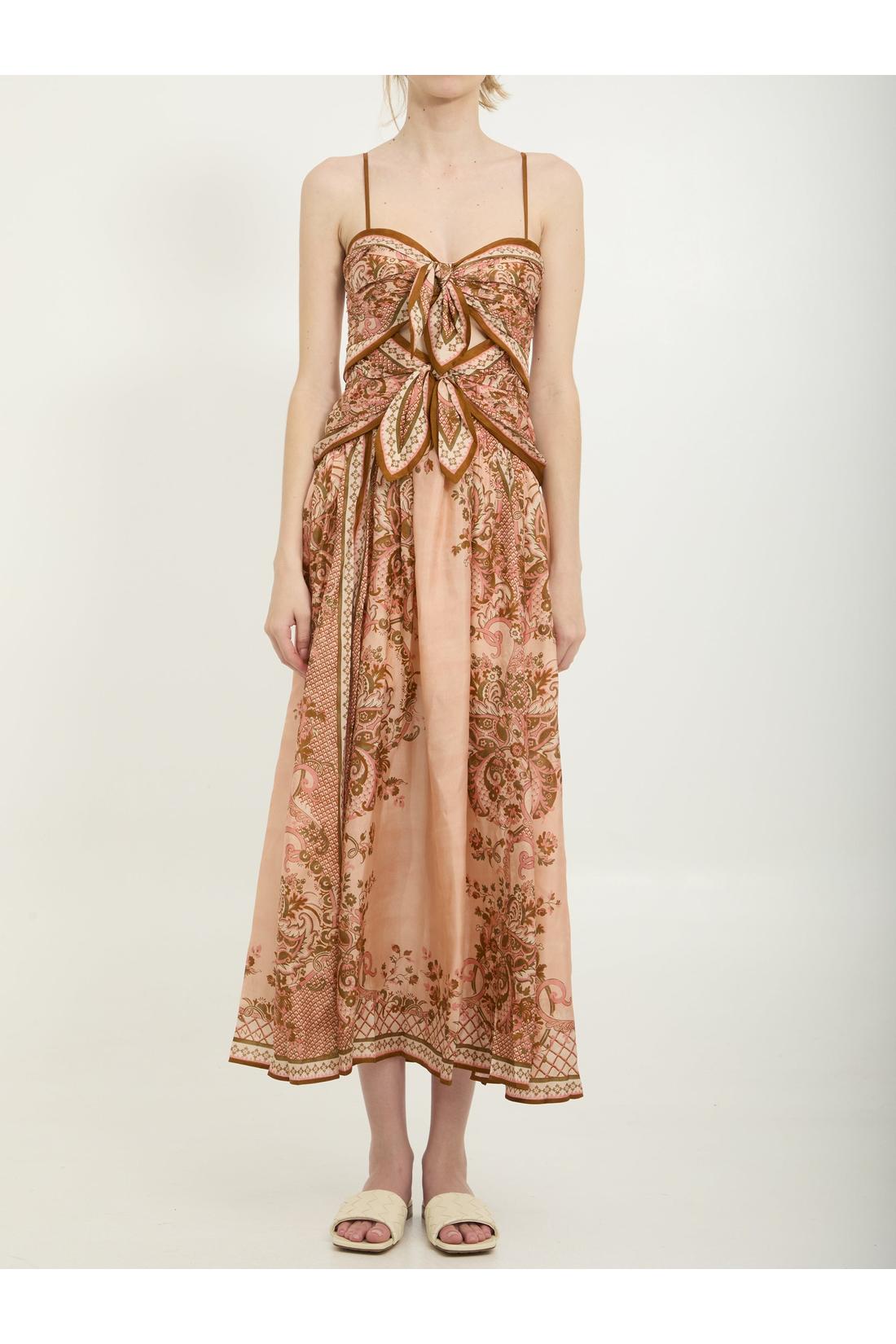 Zimmermann-OUTLET-SALE-Aster scarf print midi dress-ARCHIVIST