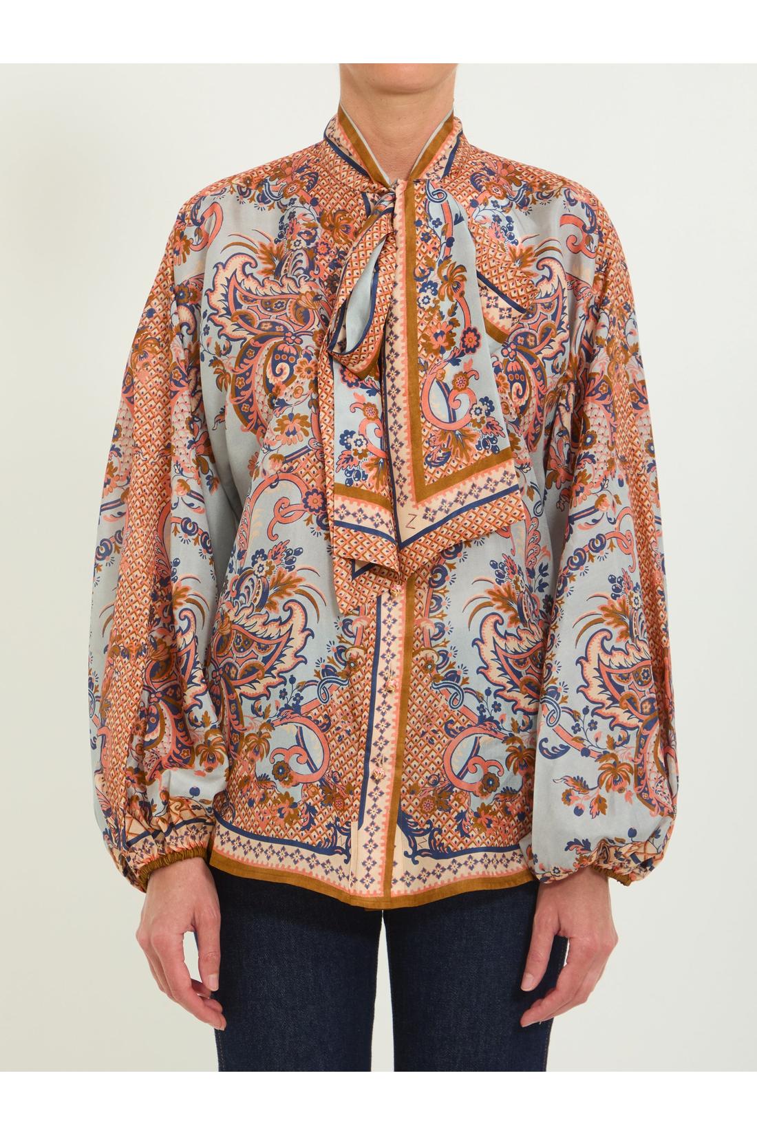 Zimmermann-OUTLET-SALE-Aster tie neck Blouse-ARCHIVIST