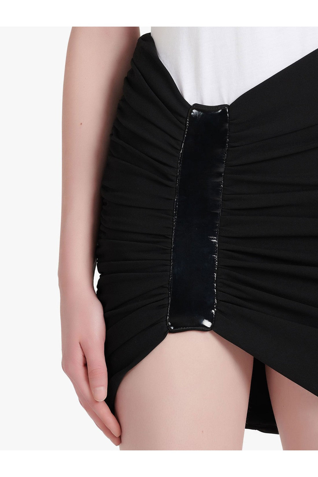 BALMAIN-OUTLET-SALE-Asymmetric black miniskirt-ARCHIVIST