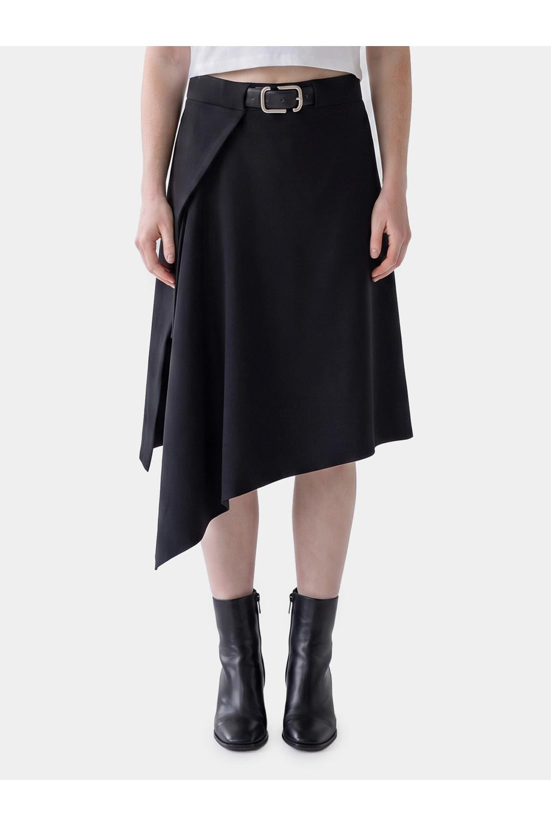 The Attico-OUTLET-SALE-Asymmetric midi skirt with belt-ARCHIVIST