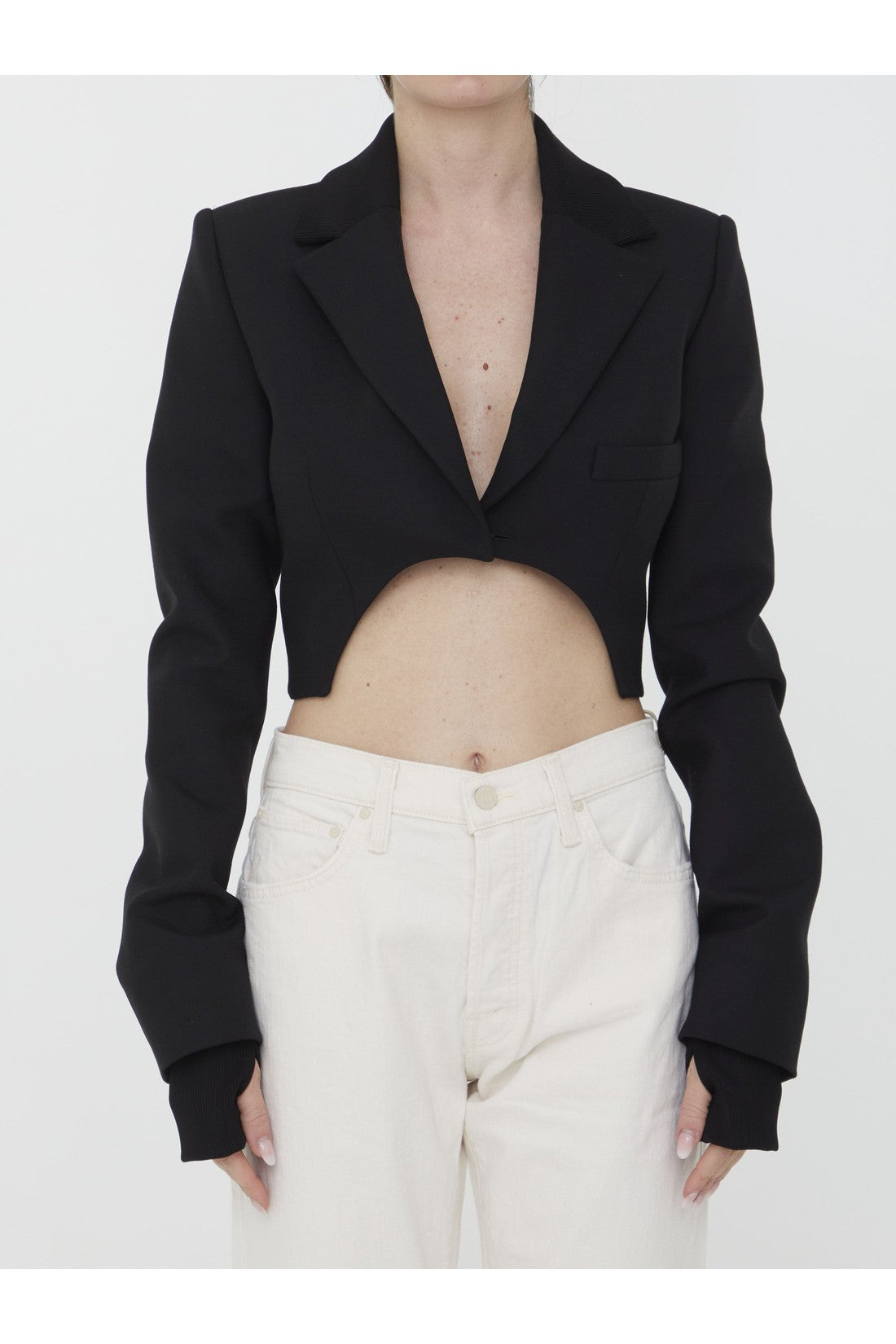 OFF WHITE-OUTLET-SALE-Asymmetrical cropped jacket-ARCHIVIST