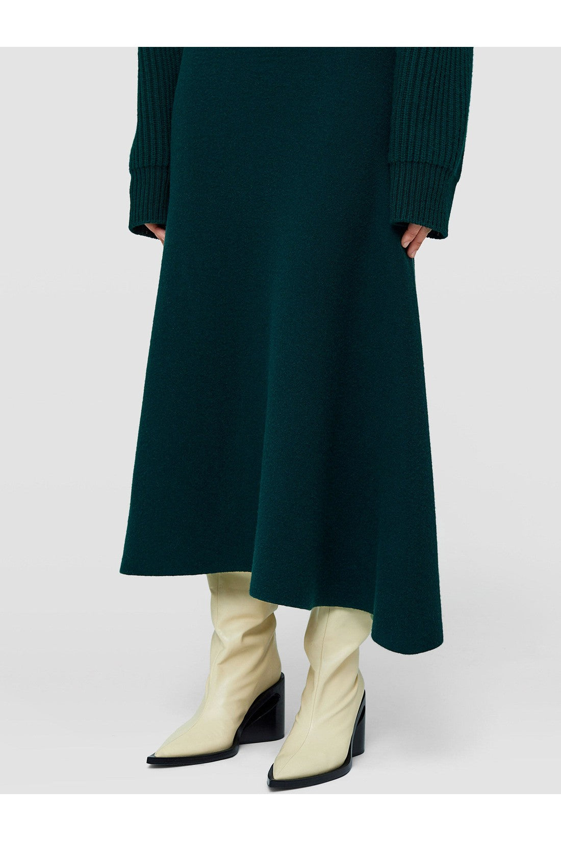 JIL SANDER-OUTLET-SALE-Asymmetrical green skirt-ARCHIVIST