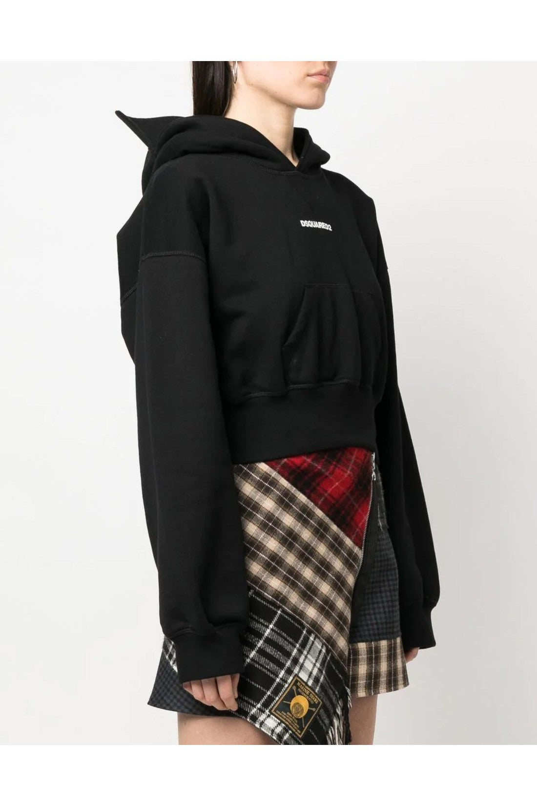 Dsquared2-OUTLET-SALE-Attached Cap Cropped Hoodie-ARCHIVIST