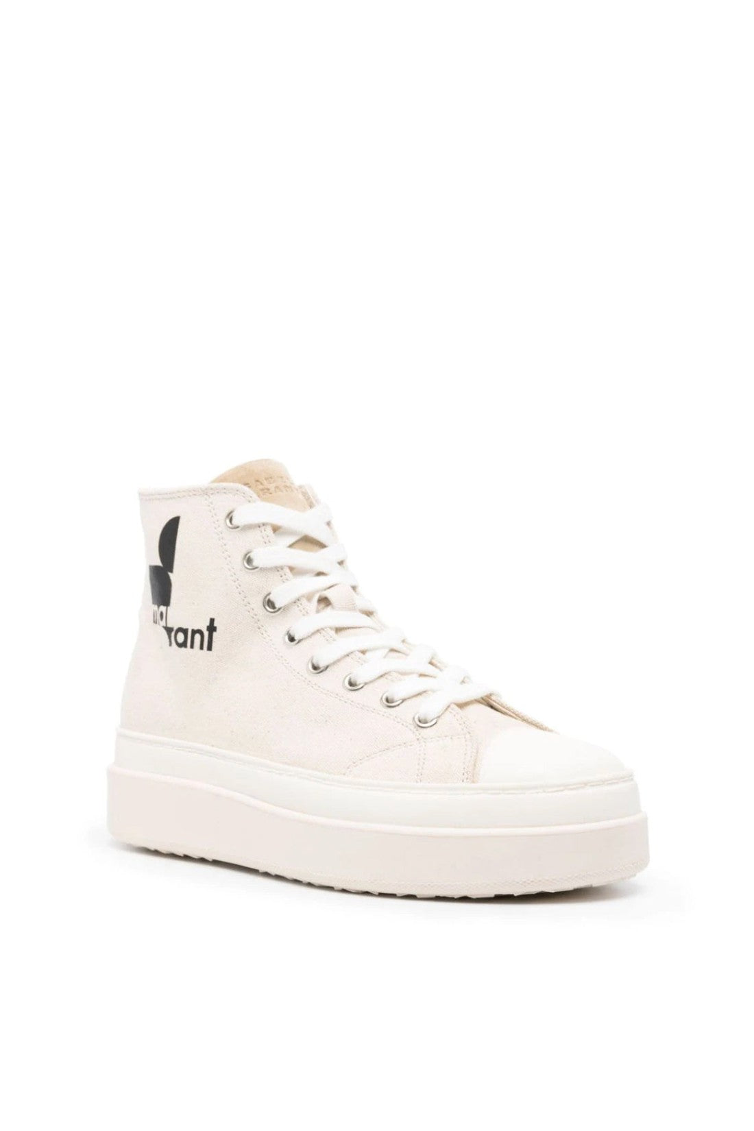 Isabel Marant-OUTLET-SALE-Austen Ecru High-Top Sneakers-ARCHIVIST