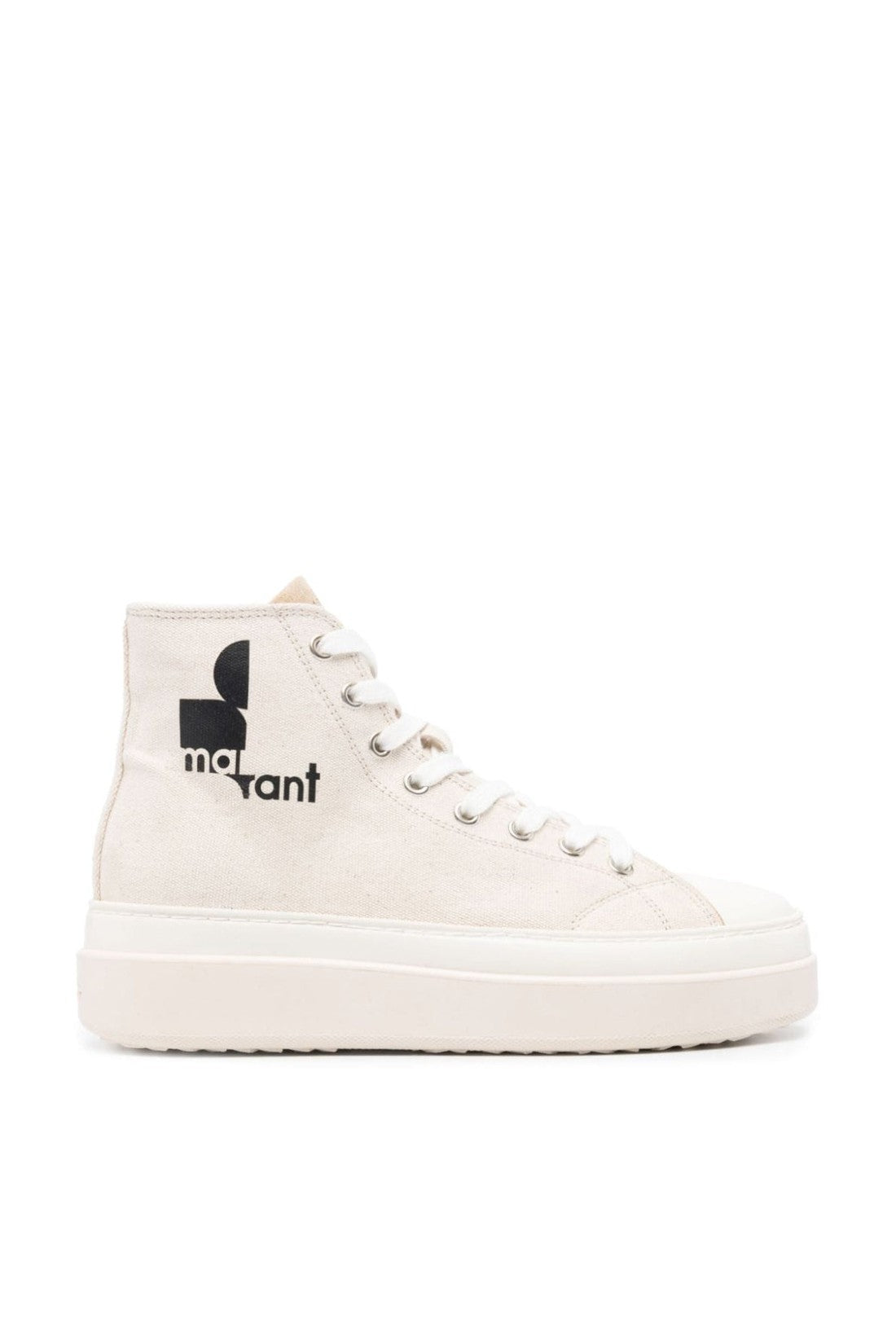 Isabel Marant-OUTLET-SALE-Austen Ecru High-Top Sneakers-ARCHIVIST