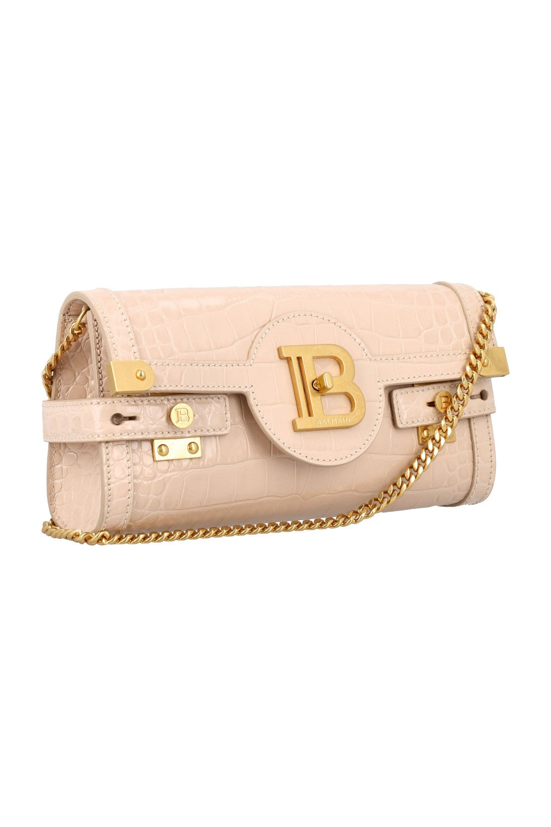 BALMAIN-OUTLET-SALE-B-Buzz 23 Croc-Embossed Leather Clutch-ARCHIVIST