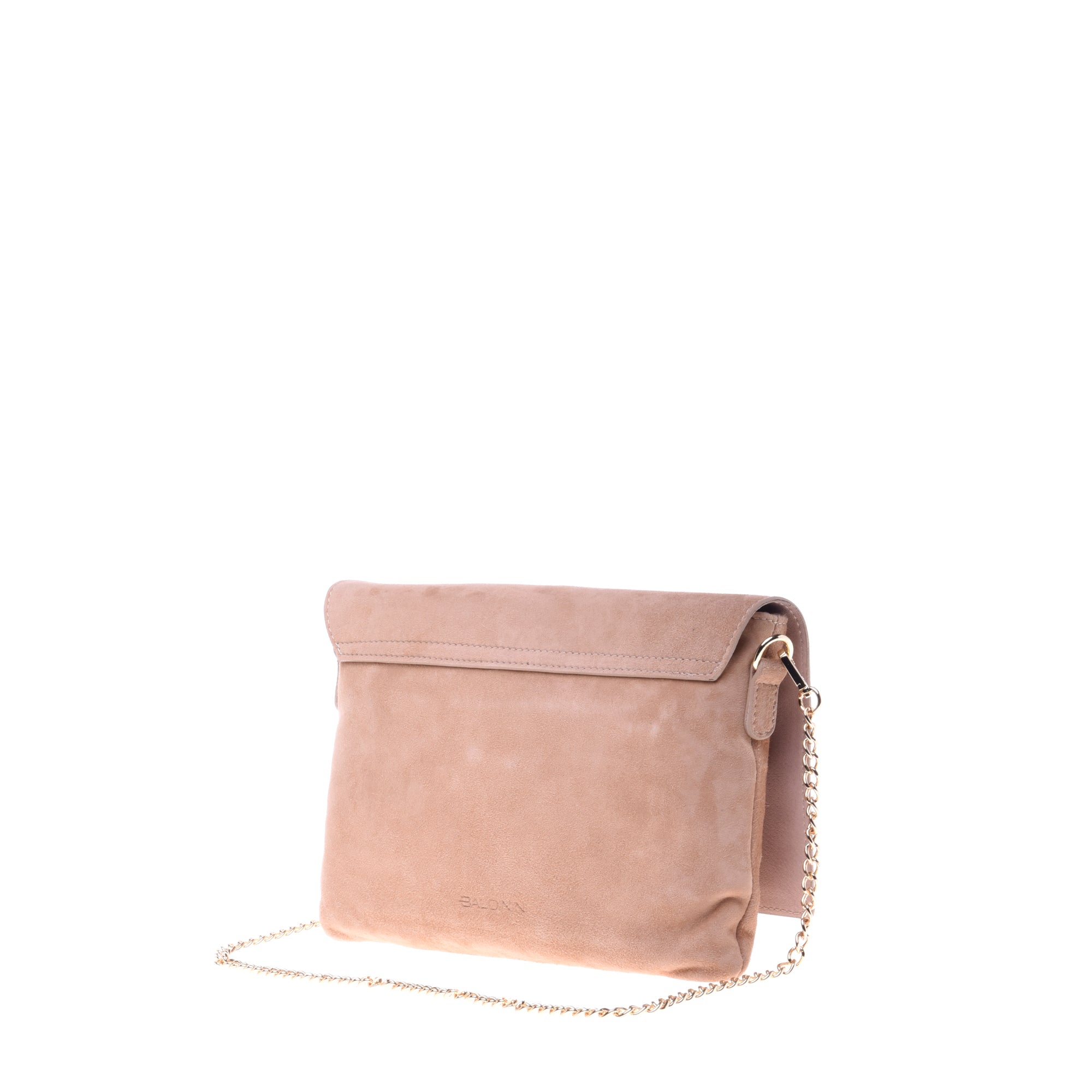 Clutch bag in taupe suede