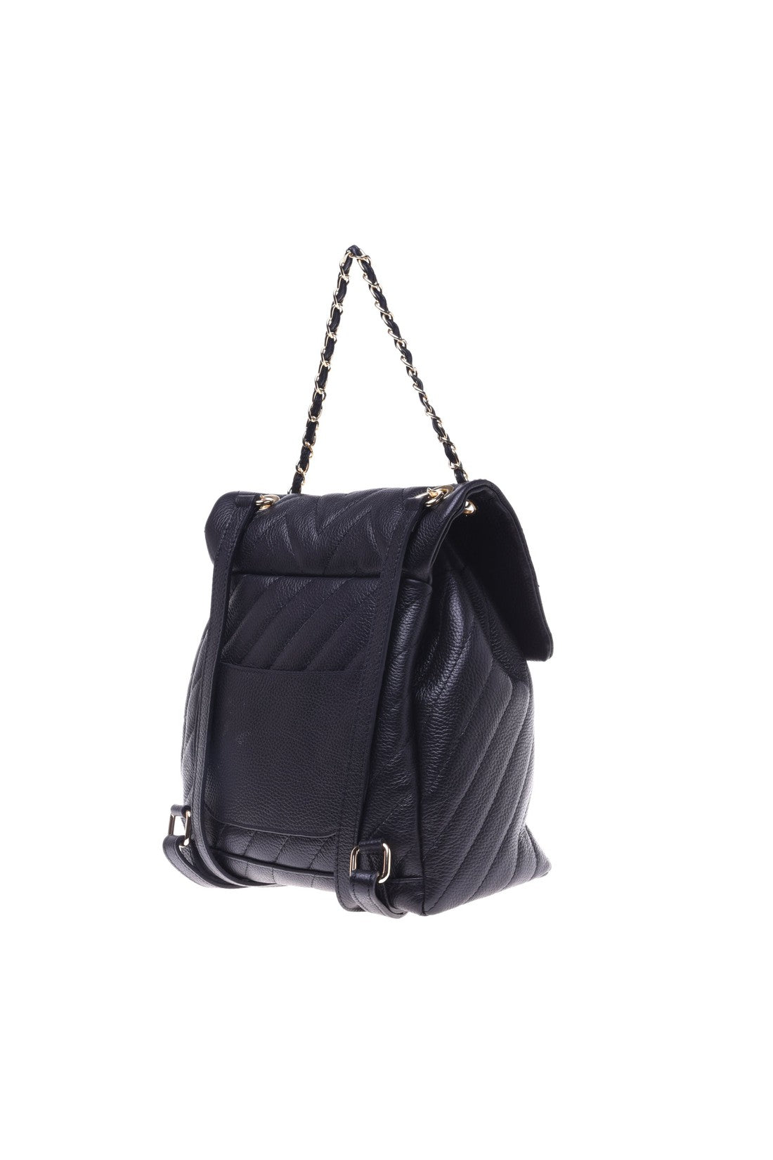 Backpack in black quilted leather