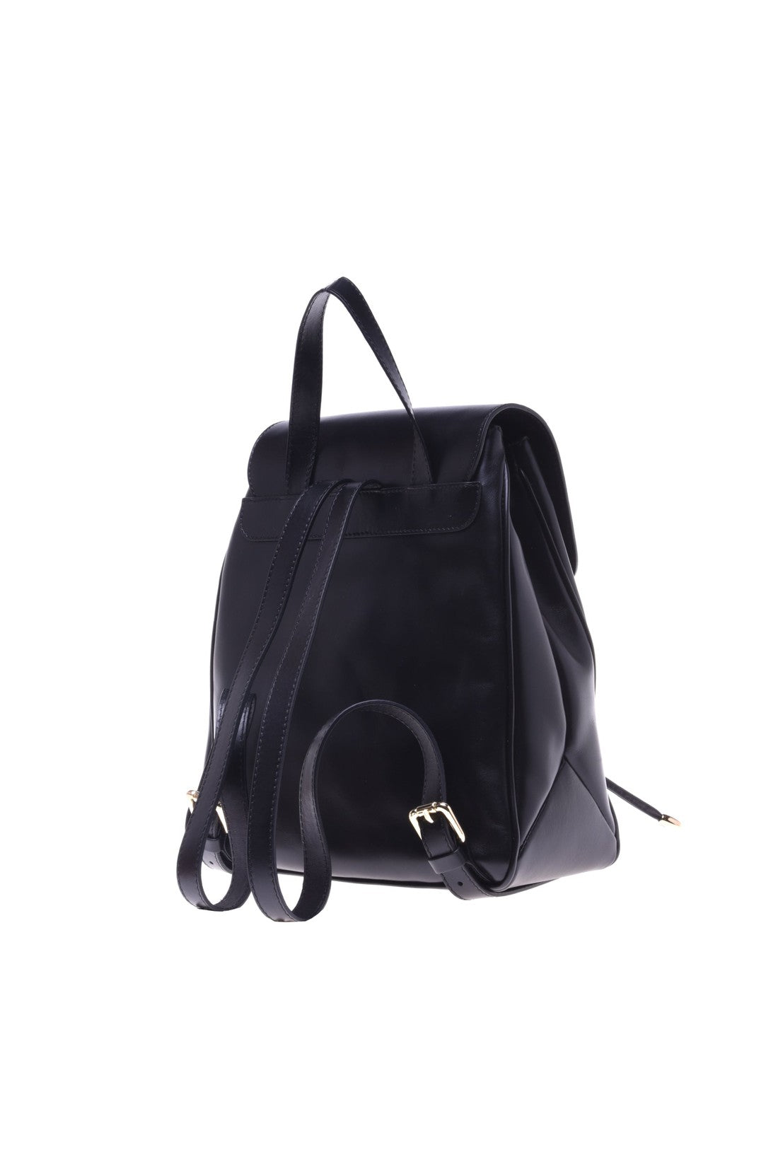 Black leather rucksack