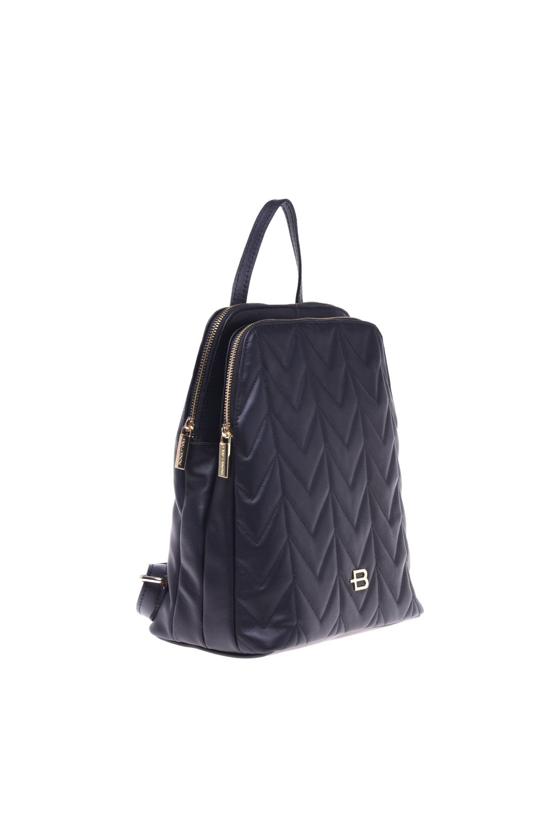 Black quilted leather rucksack