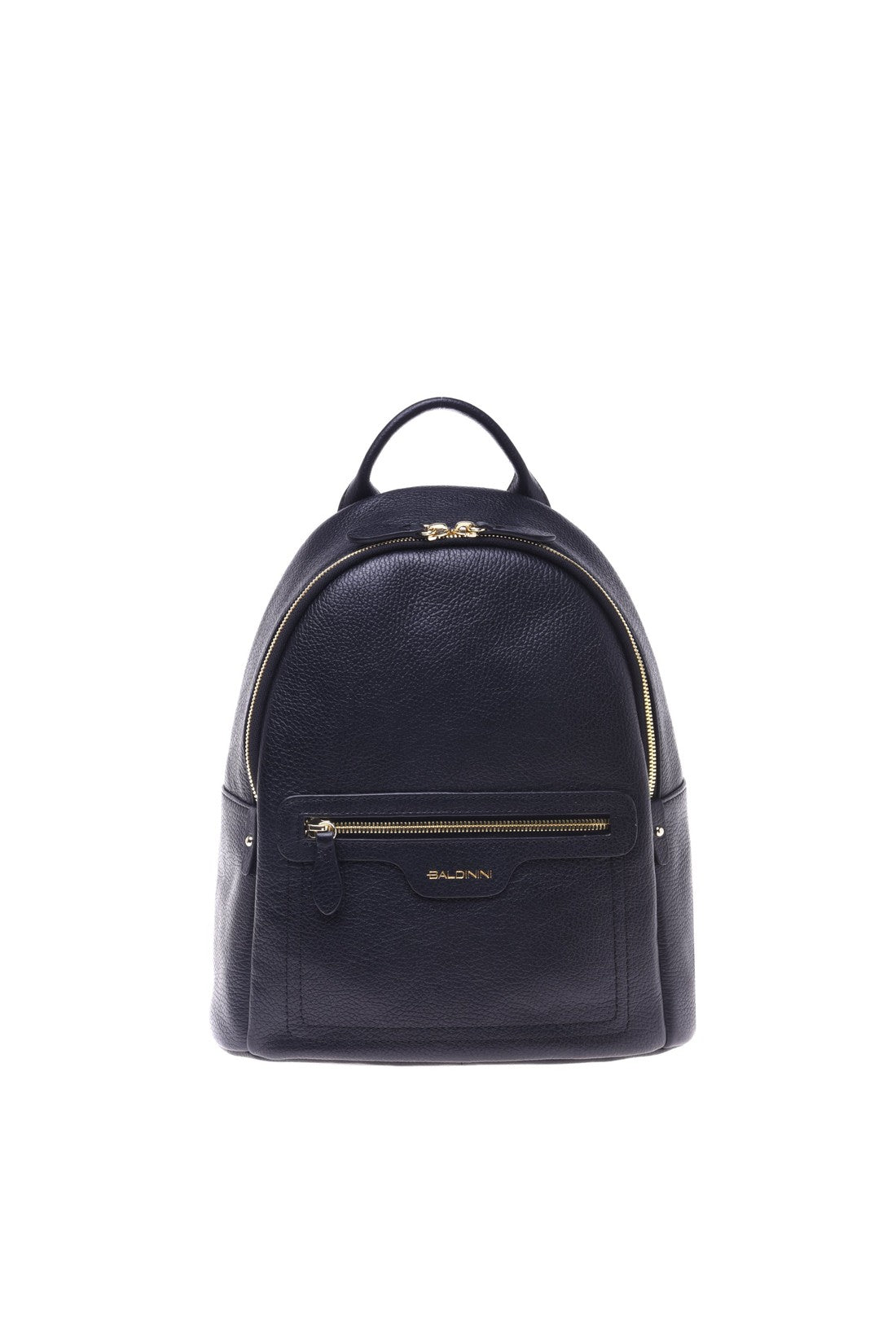 Black tumbled calfskin rucksack