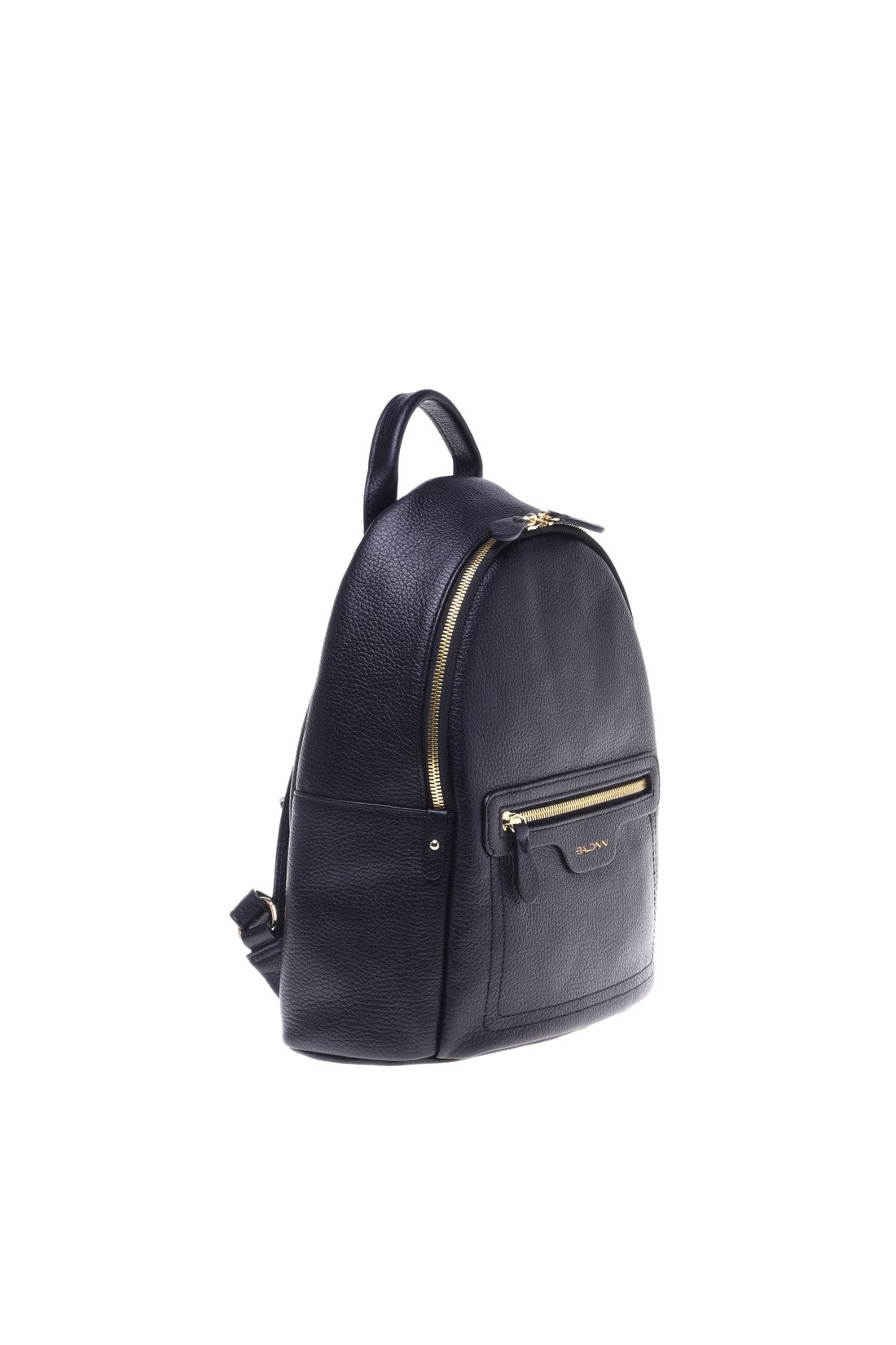 Black tumbled calfskin rucksack