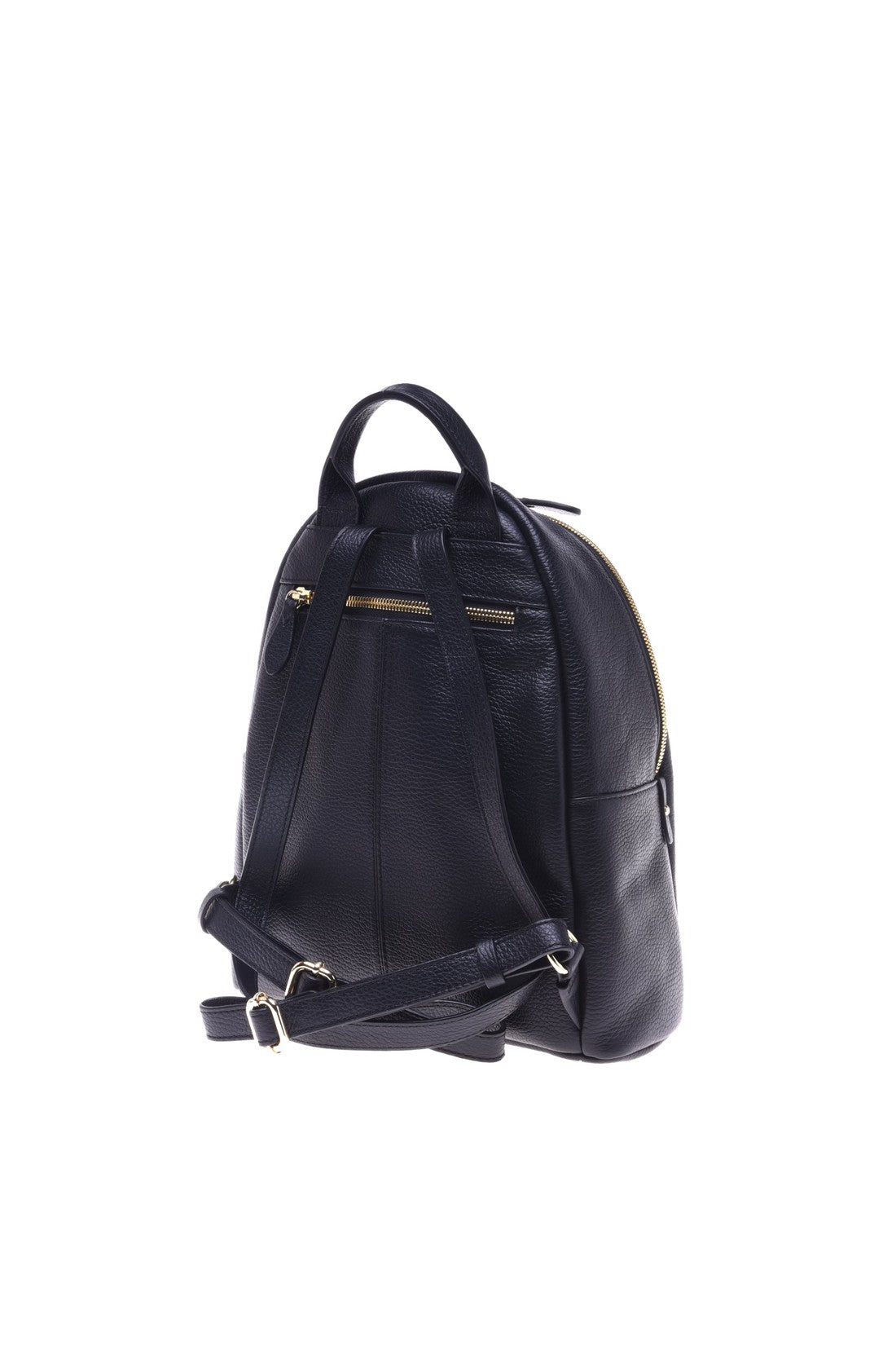 Black tumbled calfskin rucksack