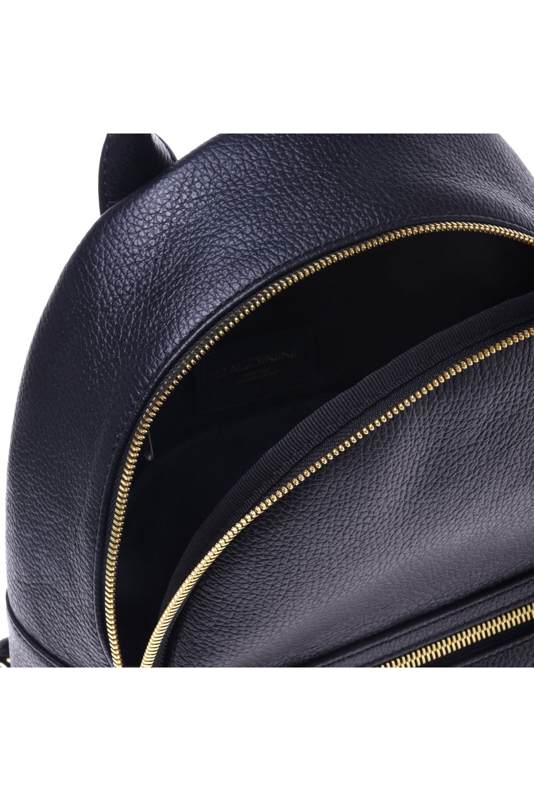 Black tumbled calfskin rucksack