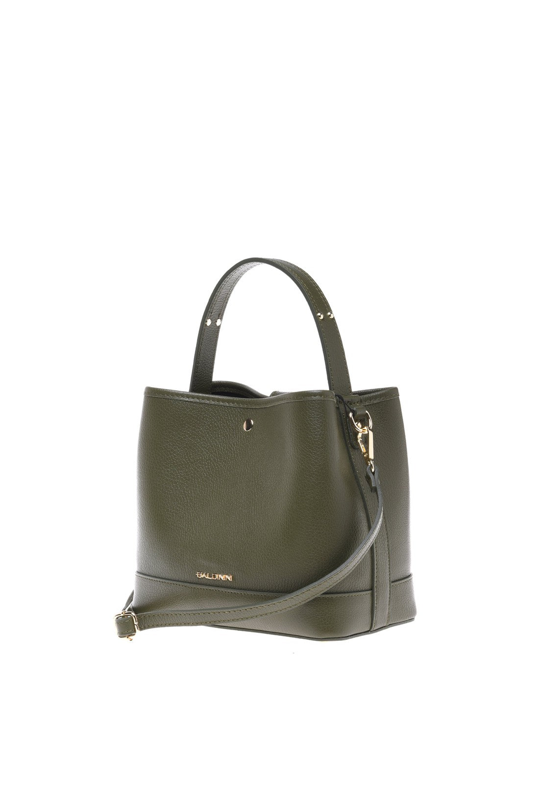 Olive green tumbled calfskin handbag