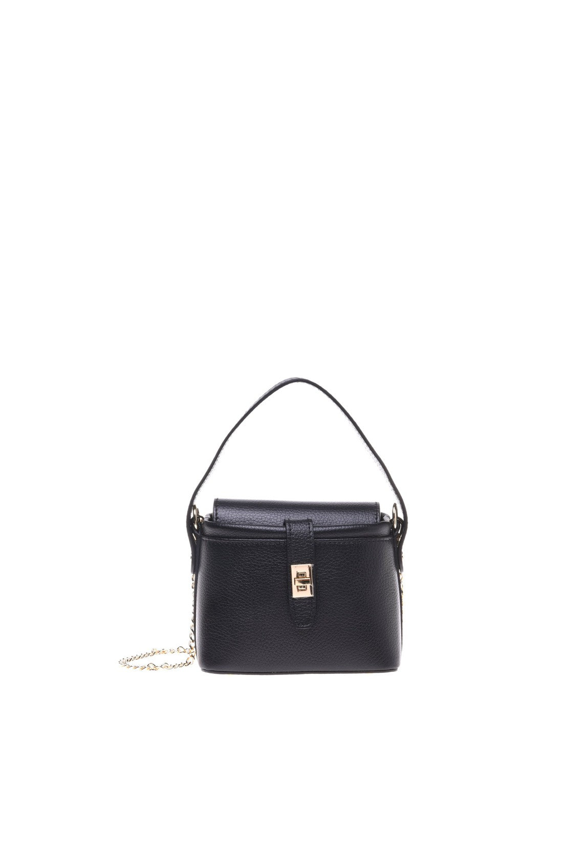 Black tumbled calfskin handbag