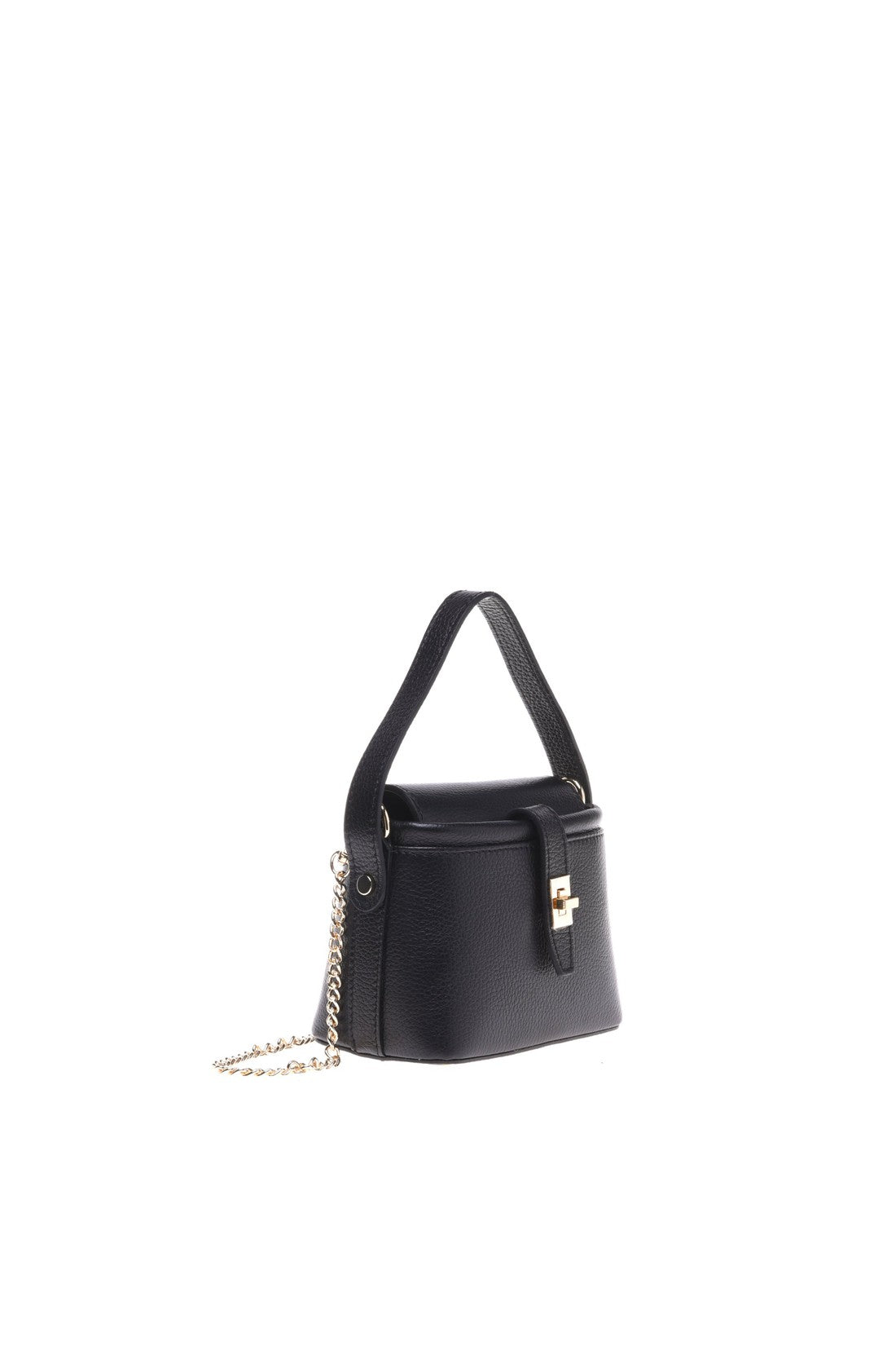 Black tumbled calfskin handbag