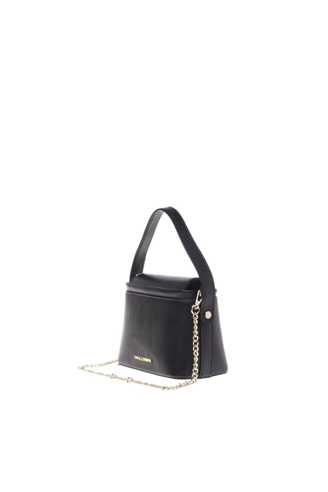 Black tumbled calfskin handbag