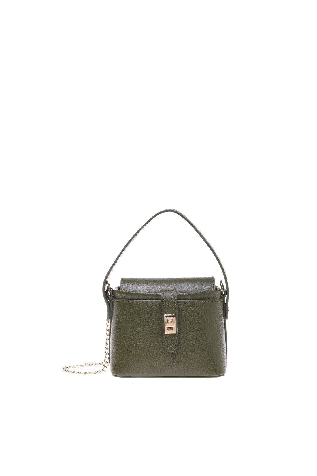 Olive green tumbled calfskin handbag